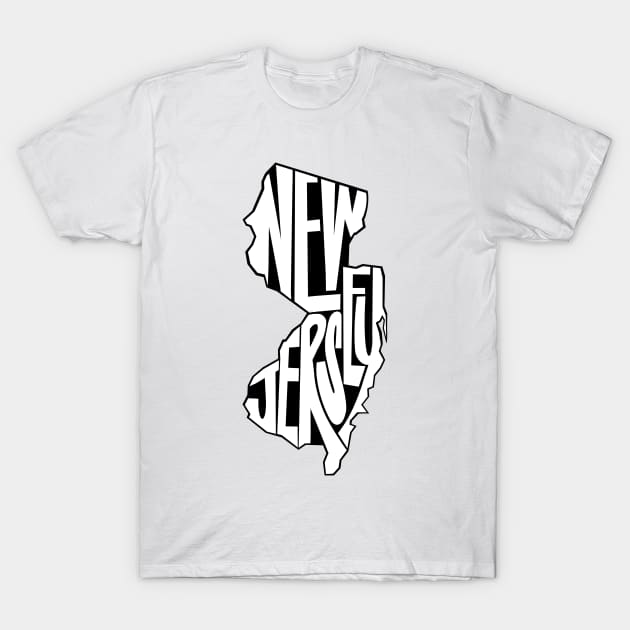 New Jersey - black T-Shirt by mmirabella